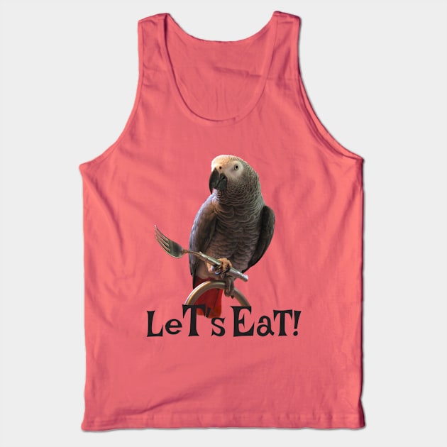 African Grey Parrot Let's Eat Tank Top by Einstein Parrot